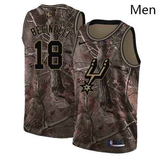 Mens Nike San Antonio Spurs 18 Marco Belinelli Swingman Camo Realtree Collection NBA Jersey